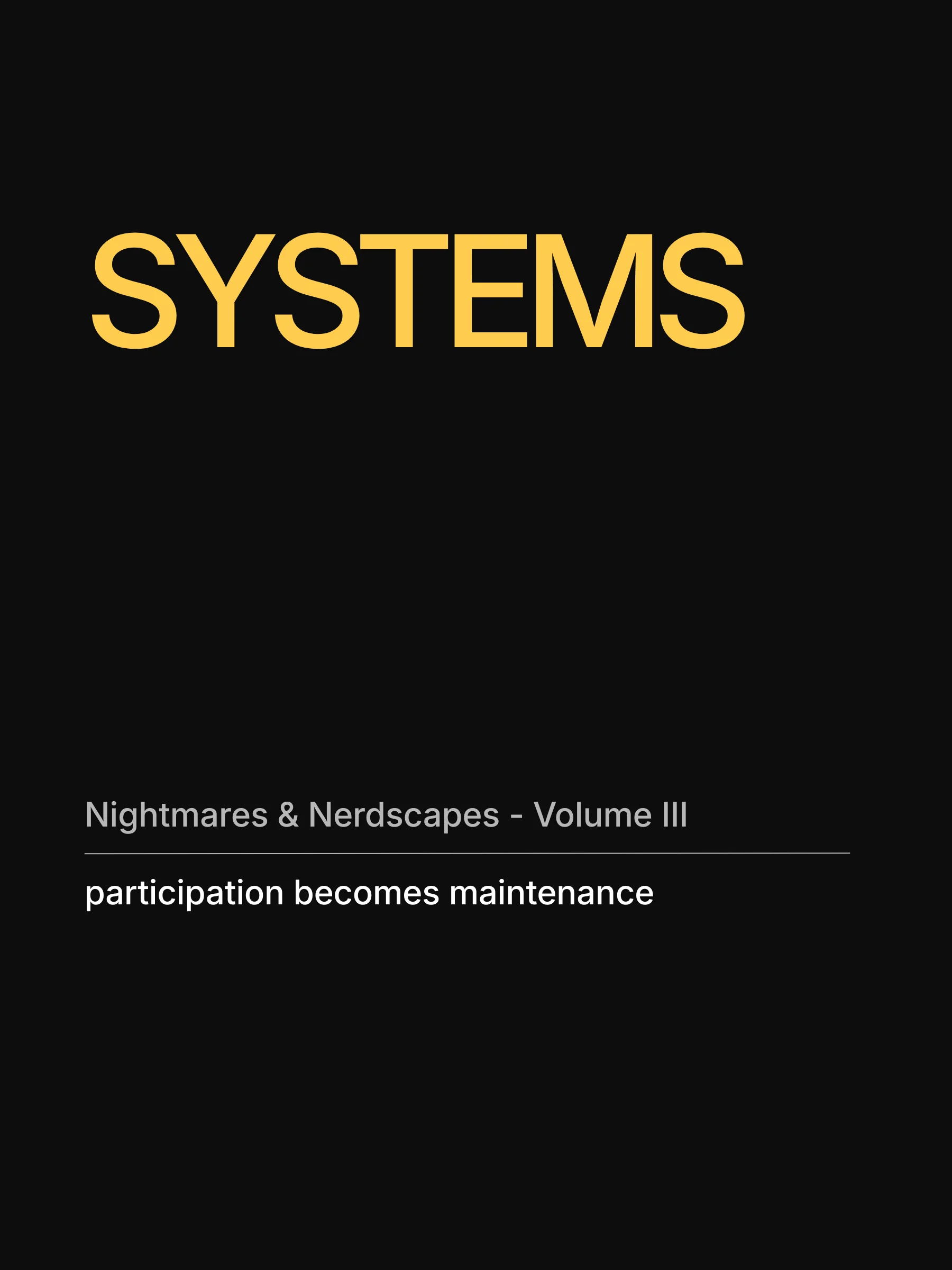 Nightmares & Nerdscapes Volume III - SYSTEMS product image (1)