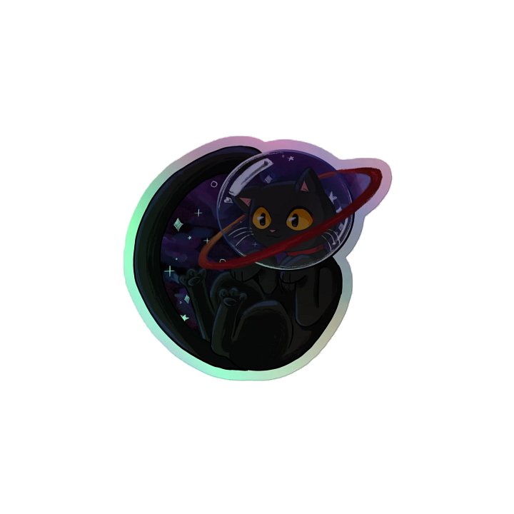 Sails Among the Stars: Lost in the Stars – Holographic Straw Cat Sticker product image (2)
