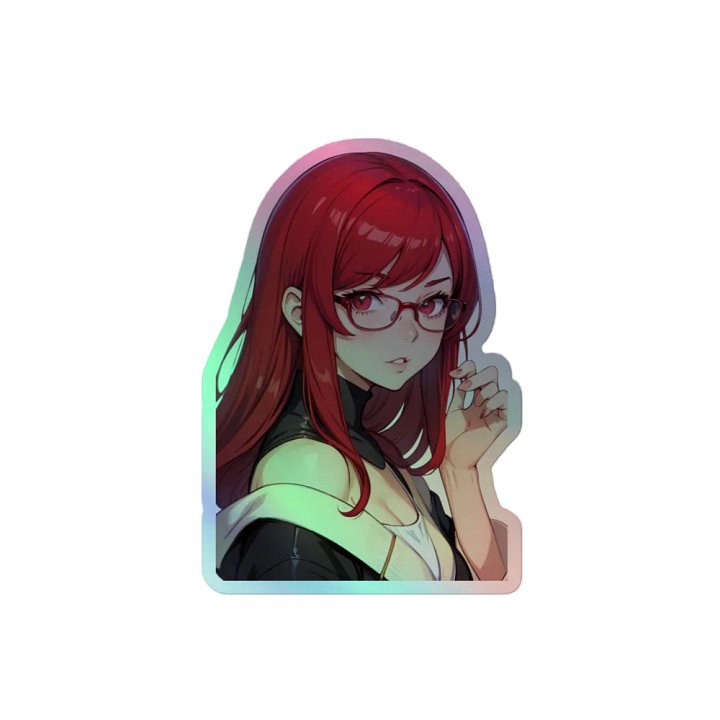 (RED WAIFU) HOLOGRAPHIC" STICKERS product image (2)