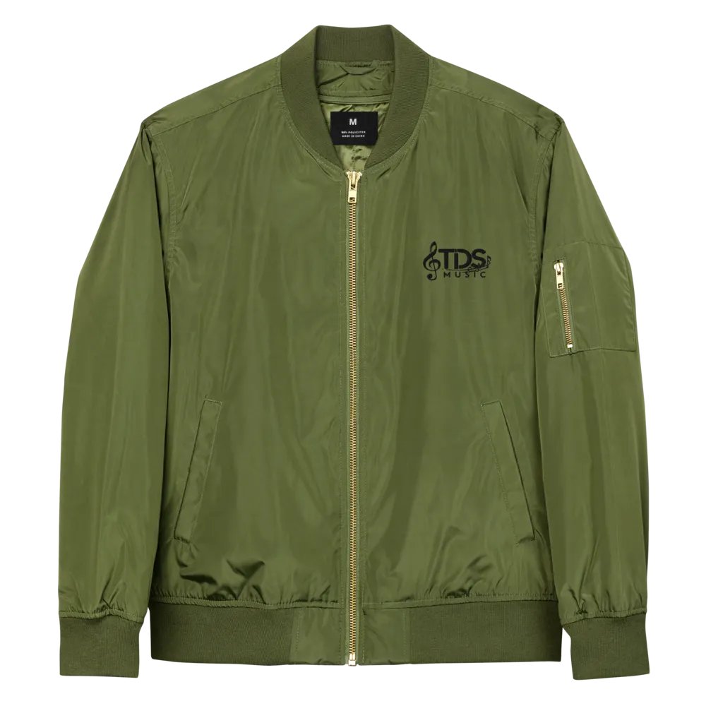 TDS Music Unisex Recycled Bomber Jacket - Black & Army Green, Sustainable Style product image (4)