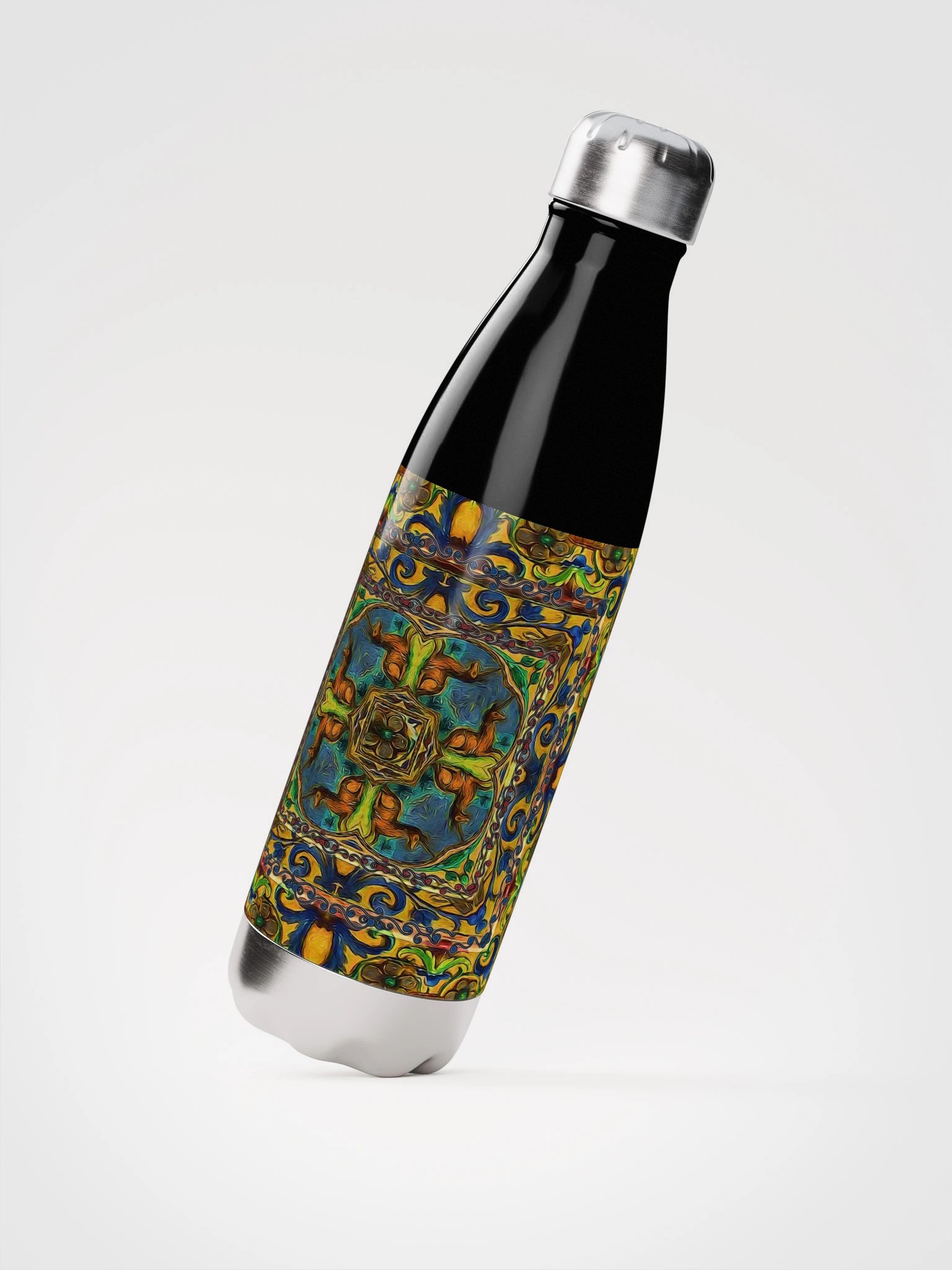 Medieval Unicorn Kaleidoscope Water Bottle product image (2)