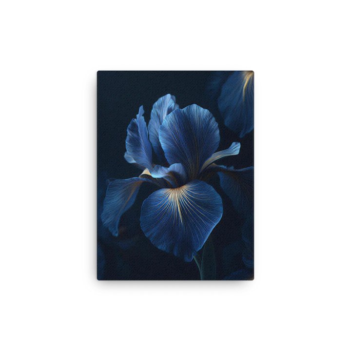 Golden Iris – Abstract Floral Wall Art in Deep Blue and Gold Veins product image (13)
