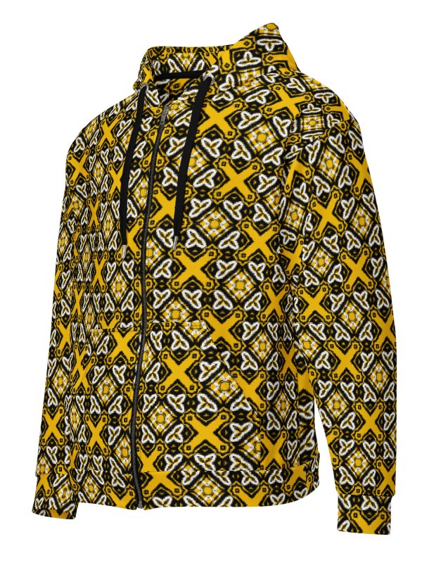 Symmetric X Grid Unisex Zip Hoodie product image (2)