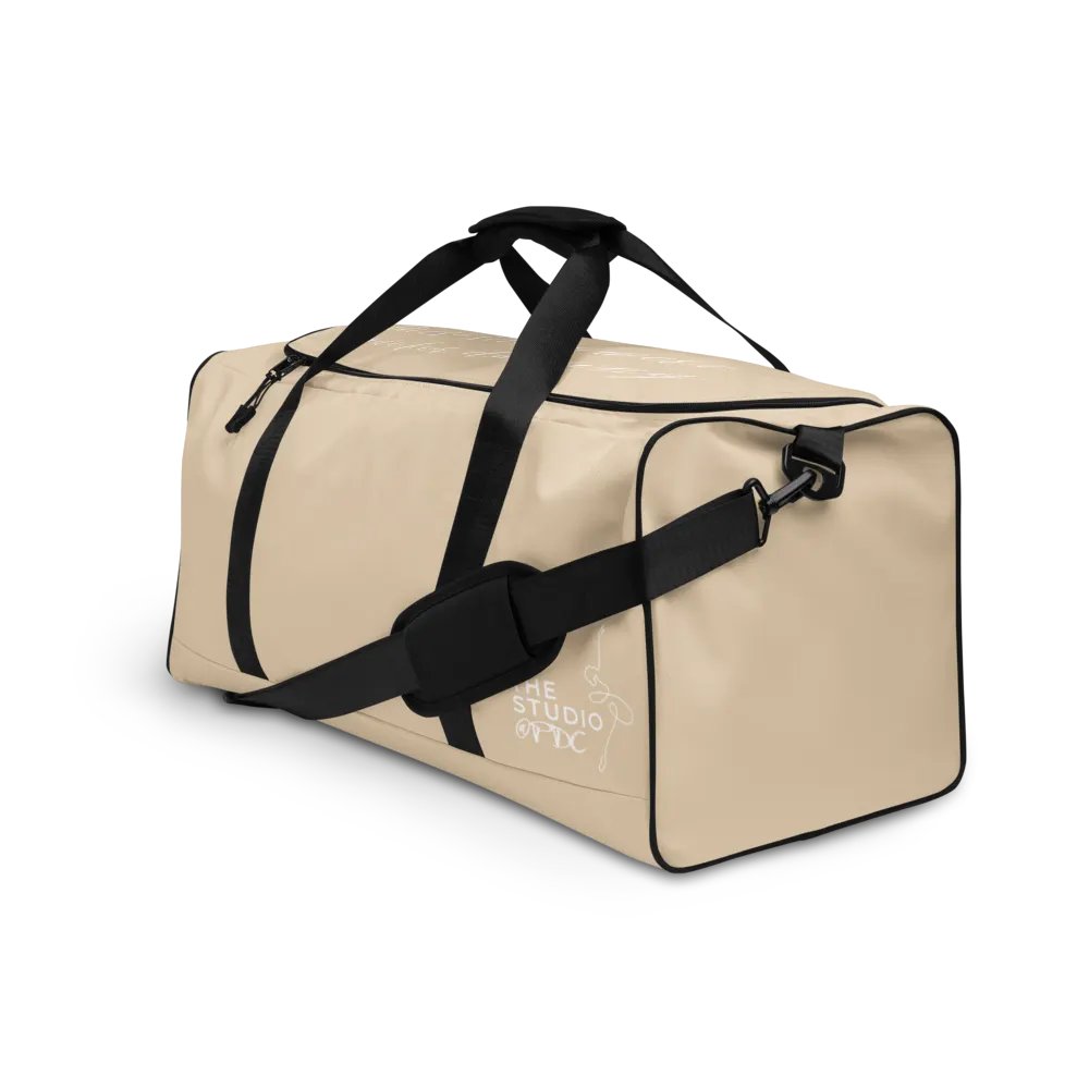 Large Dance Bag | Tan with White Logo and Quote product image (4)
