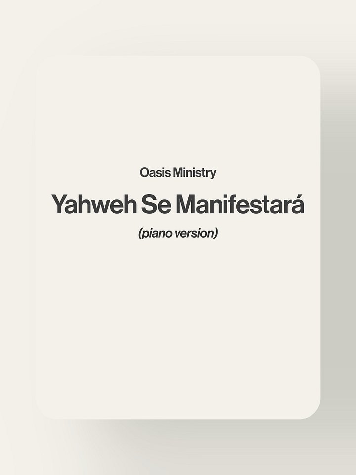 Yahweh Se Manifestará - Oasis Ministry product image (1)