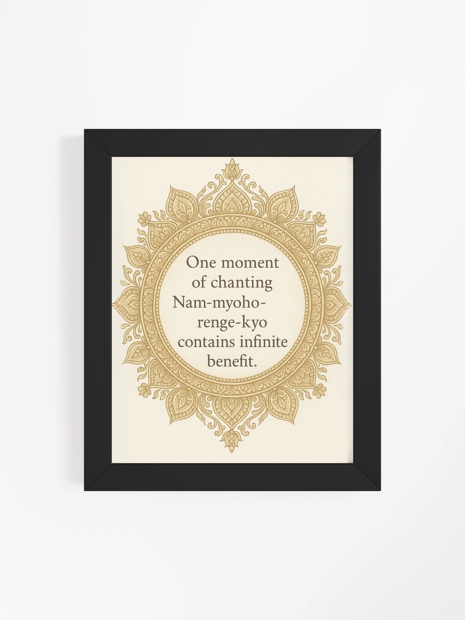 Nam-myoho-renge-kyo Mandala Quote Art – “One Moment of Chanting Contains Infinite Benefit” – Nichiren Buddhism Wall Print product image (4)