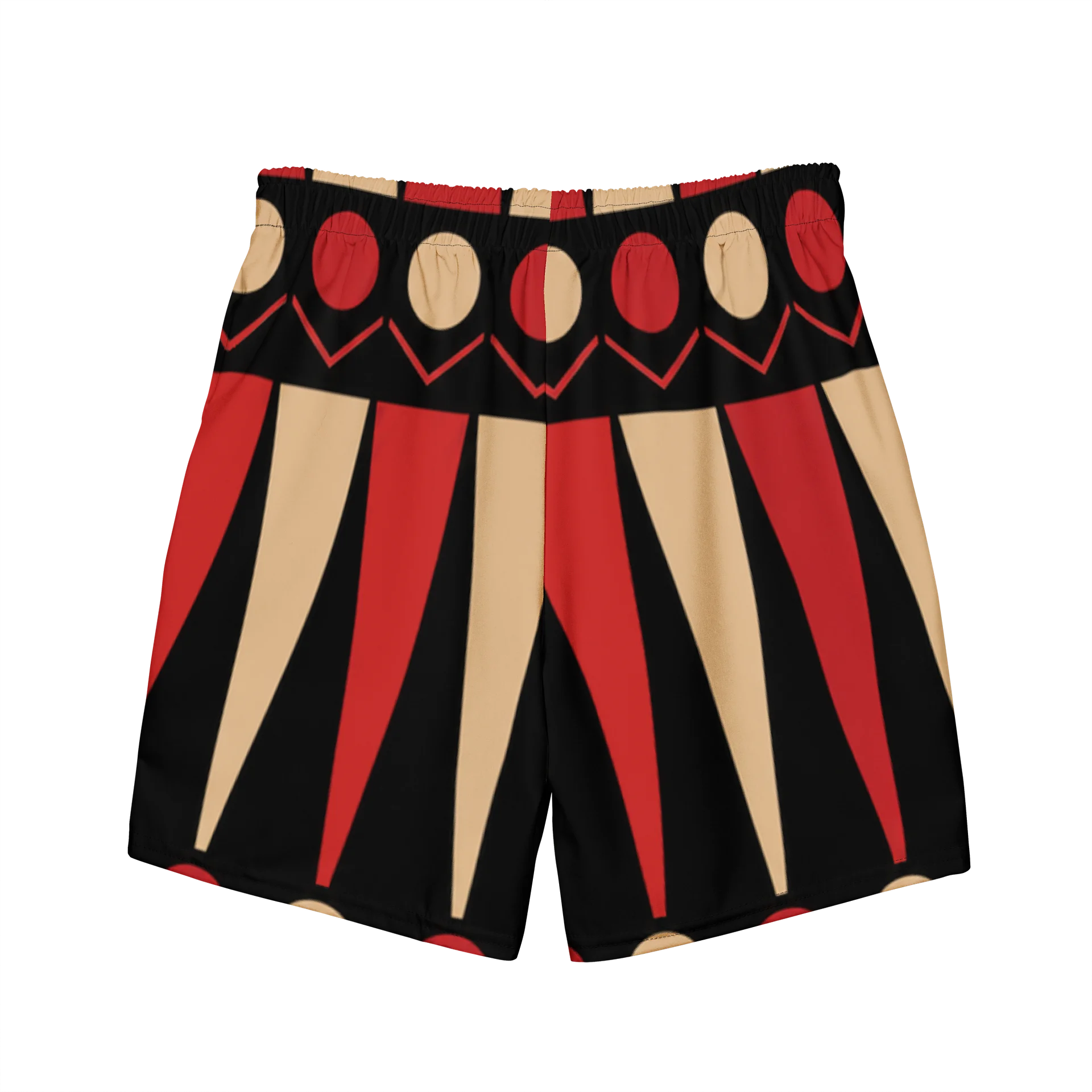 Geometric Red & Beige Pattern Swim Trunks product image (7)
