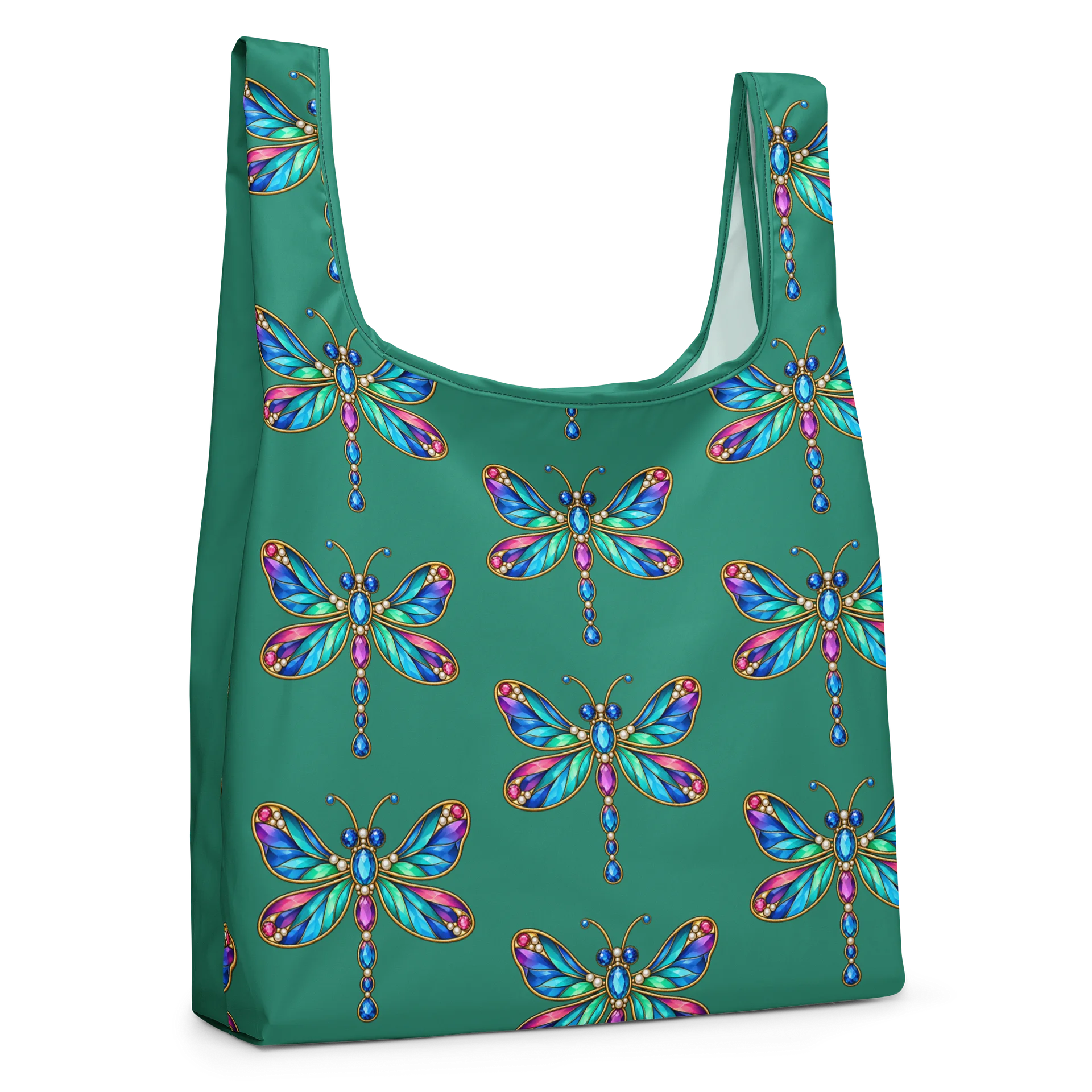 Teal Dragonfly Brooch Print Shopping Bag product image (4)