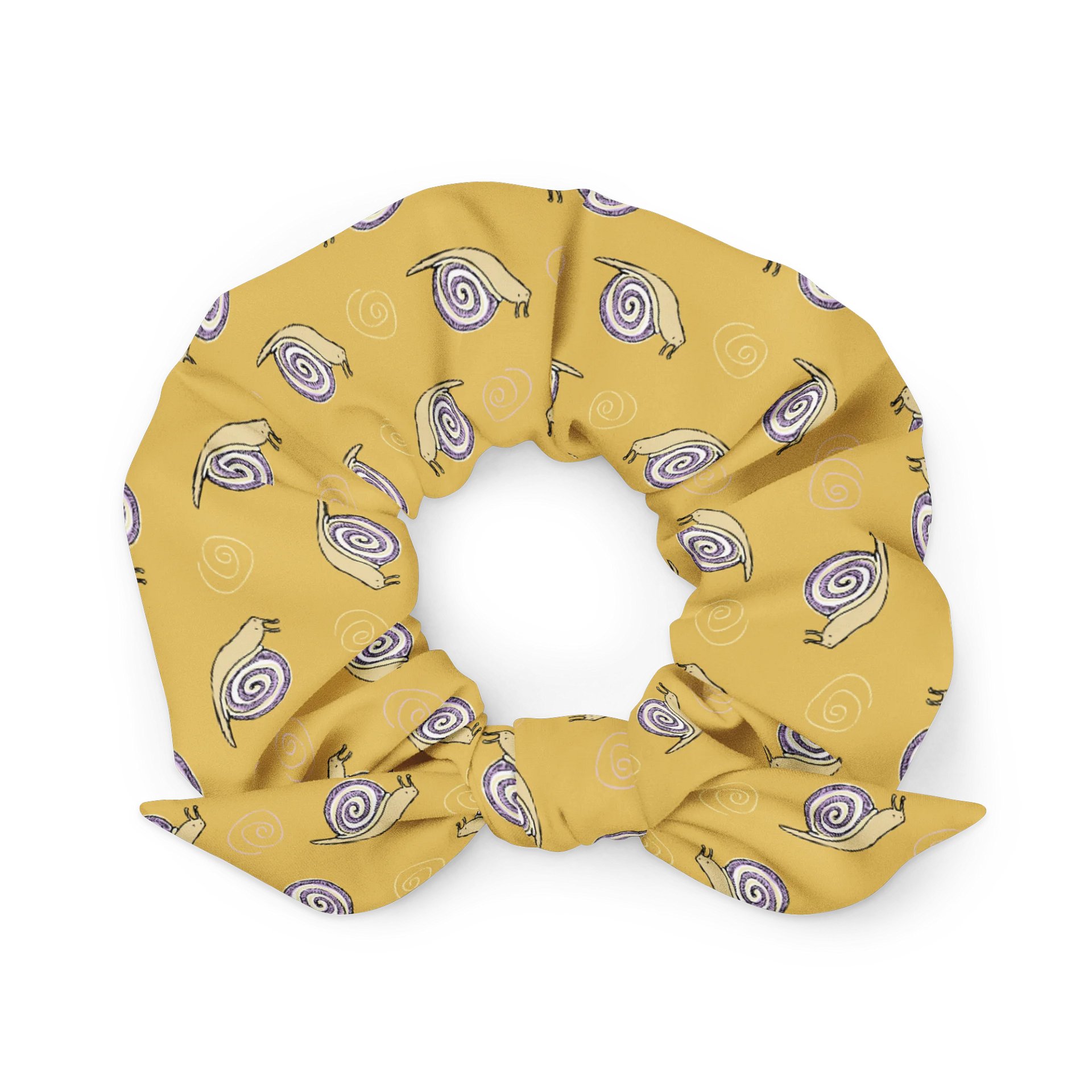 Snail Doodle Patterned Scrunchie, Yellow product image (1)