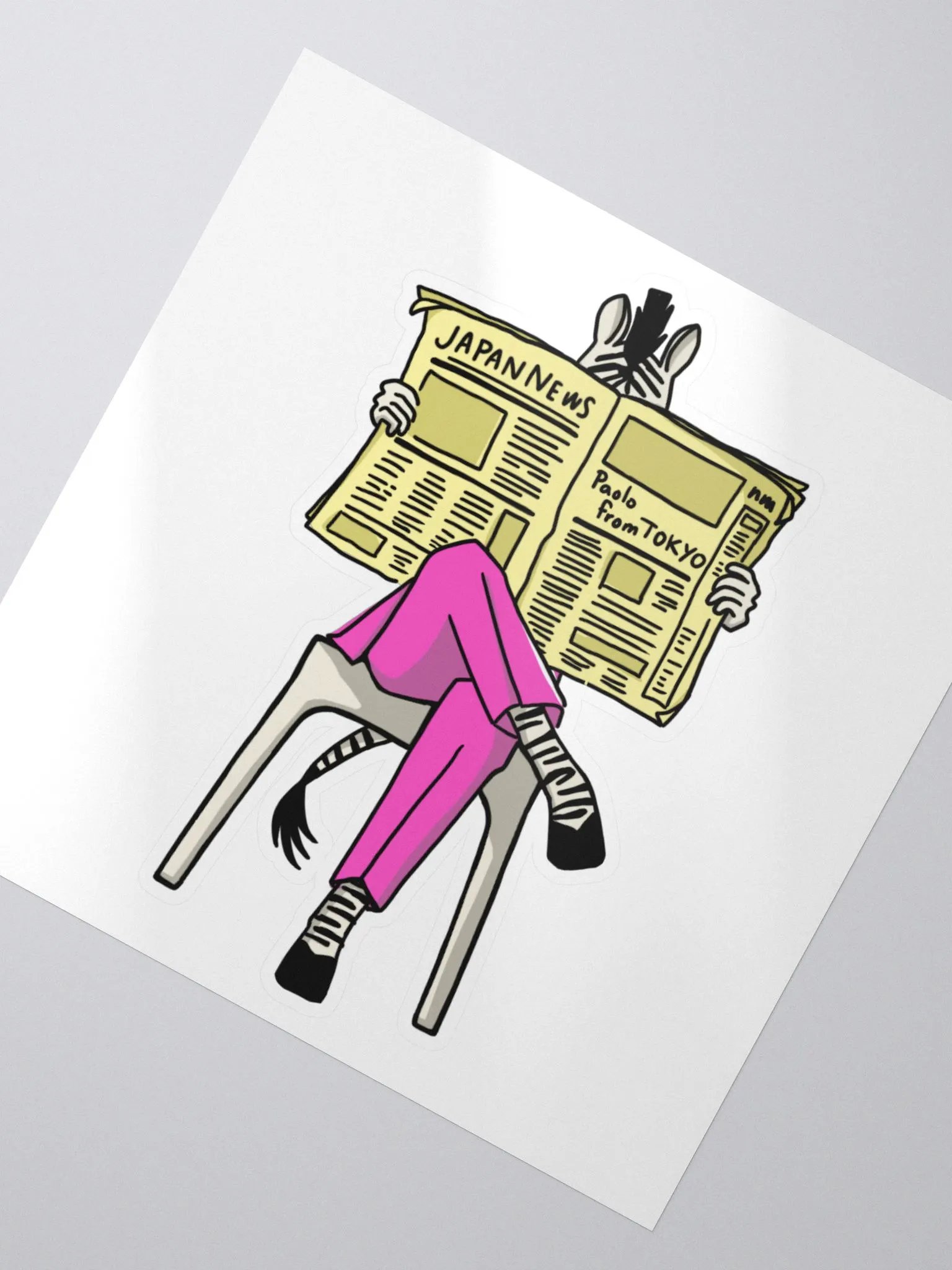 Newspaper Zebra Sticker product image (2)