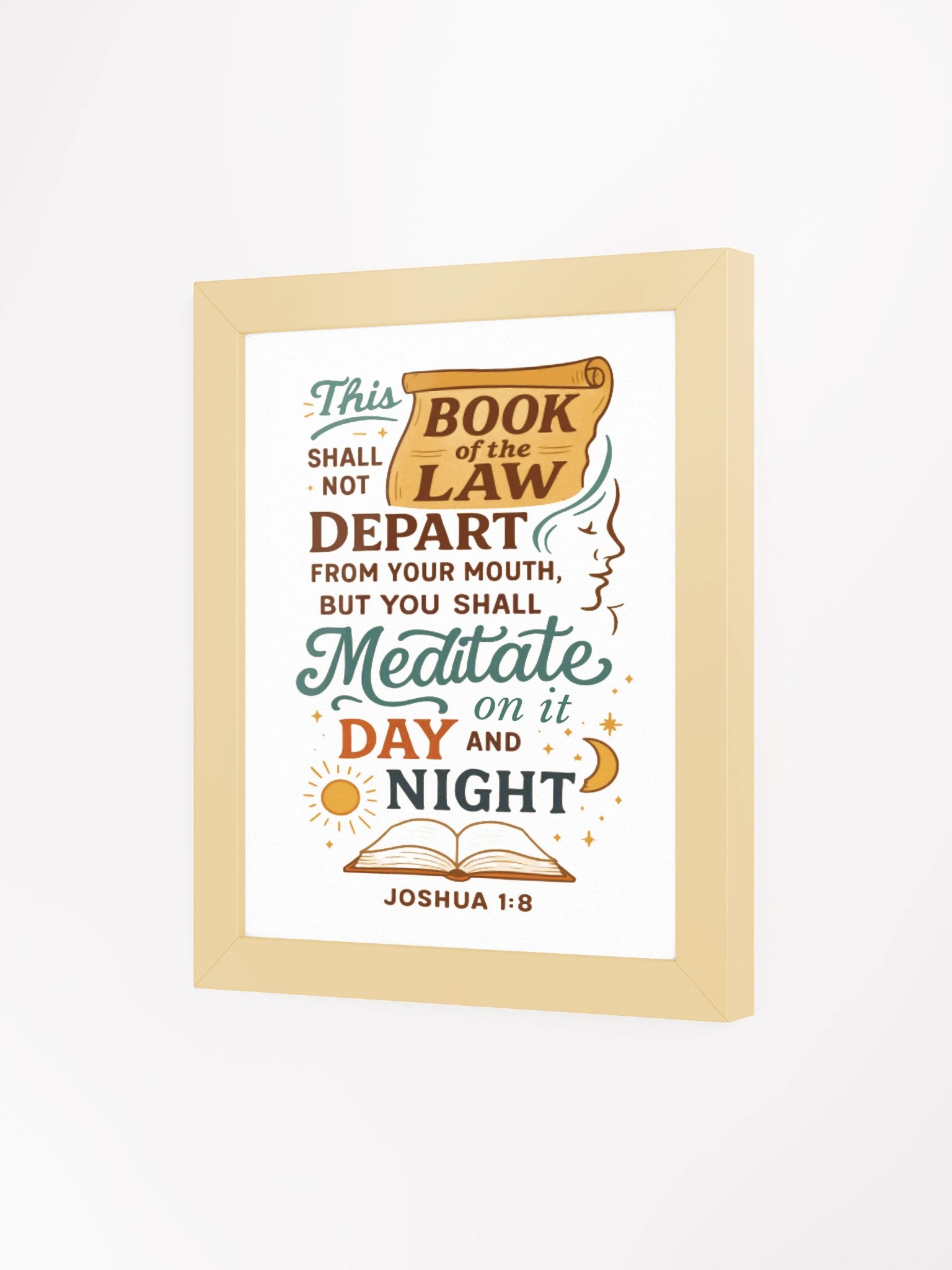 Joshua 1:8 Wall Art – Meditate Day and Night | Christian Success & Scripture Decor product image (46)