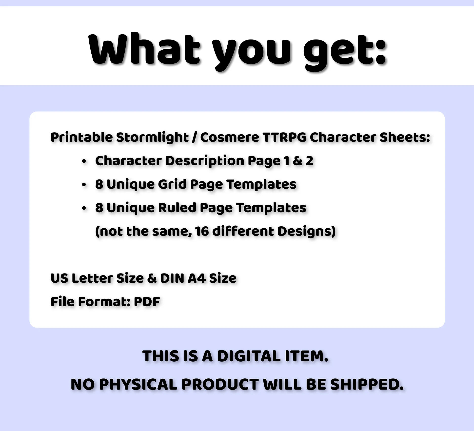 Cosmere / Stormlight TTRPG Character Sheet & Journal product image (5)