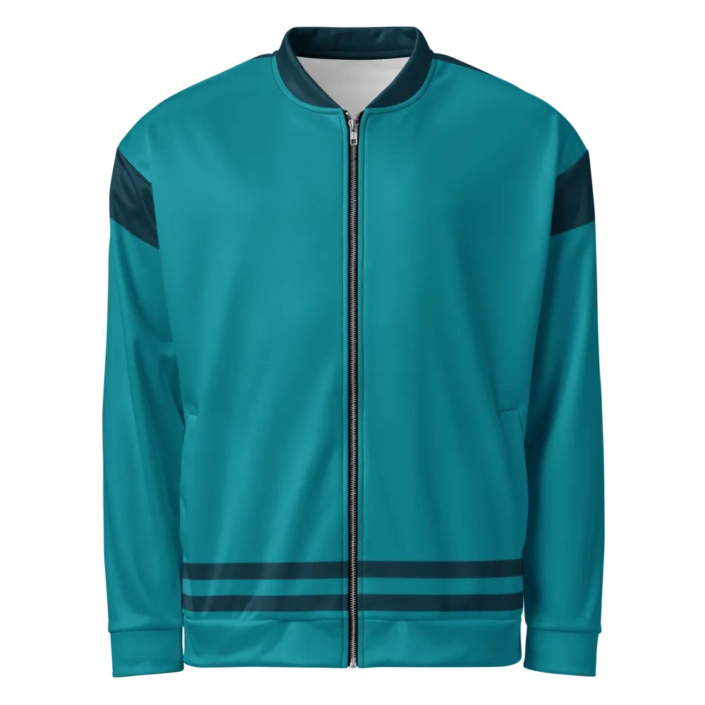 Customizable Teal Line Bomber Jacket product image (1)