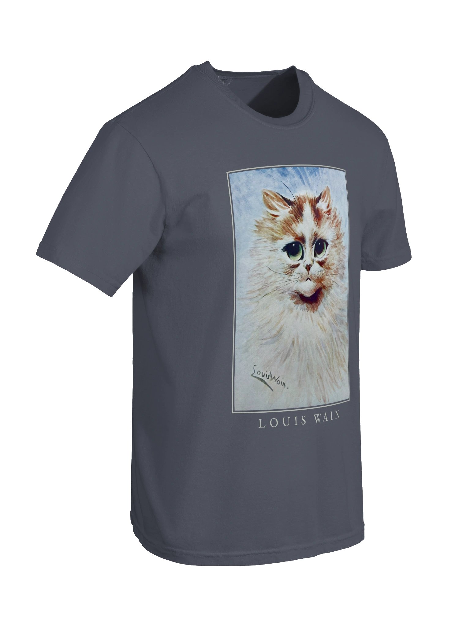 Louis Wain Fluffy Cat T-Shirt – Relaxed Fit Heavyweight Unisex Cotton T-Shirt product image (8)