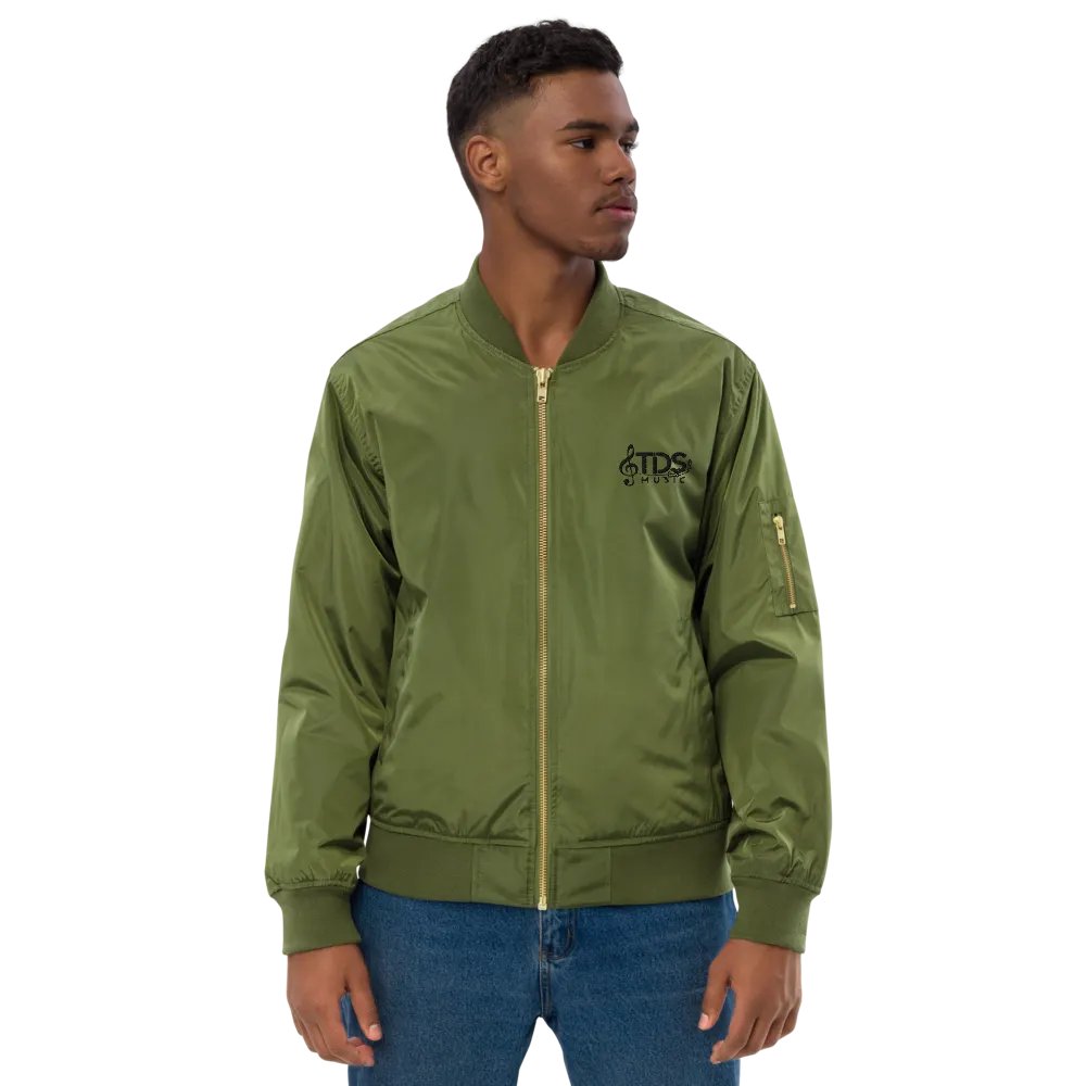 TDS Music Unisex Recycled Bomber Jacket - Black & Army Green, Sustainable Style product image (6)