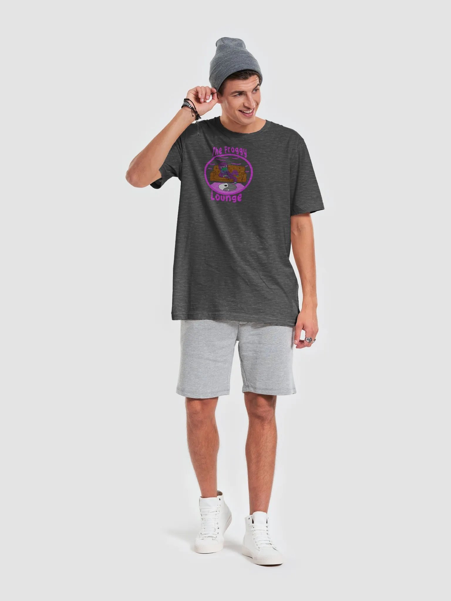 hey you female t-shirt dark grey heather product image (6)