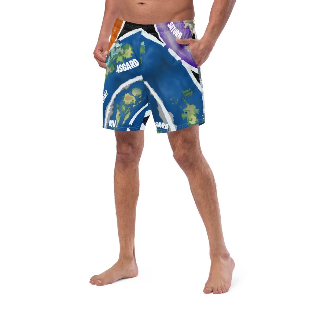 All-Over Print Swim Trunks Beyond The Ice Wall Map product image (5)