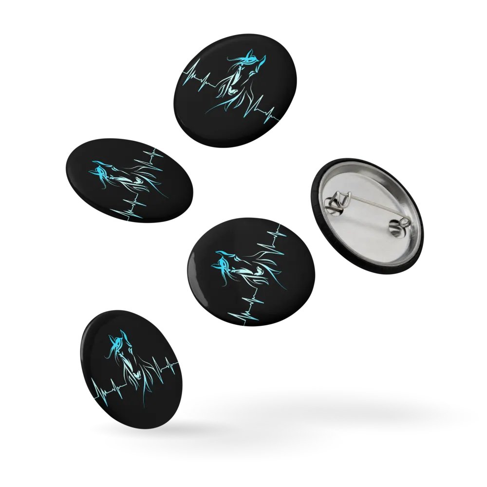 Horse Heartbeat Set of Pin Buttons product image (6)