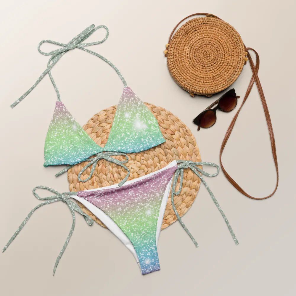 Glitter Unicorn Texture Design String Bikini (9) product image (6)