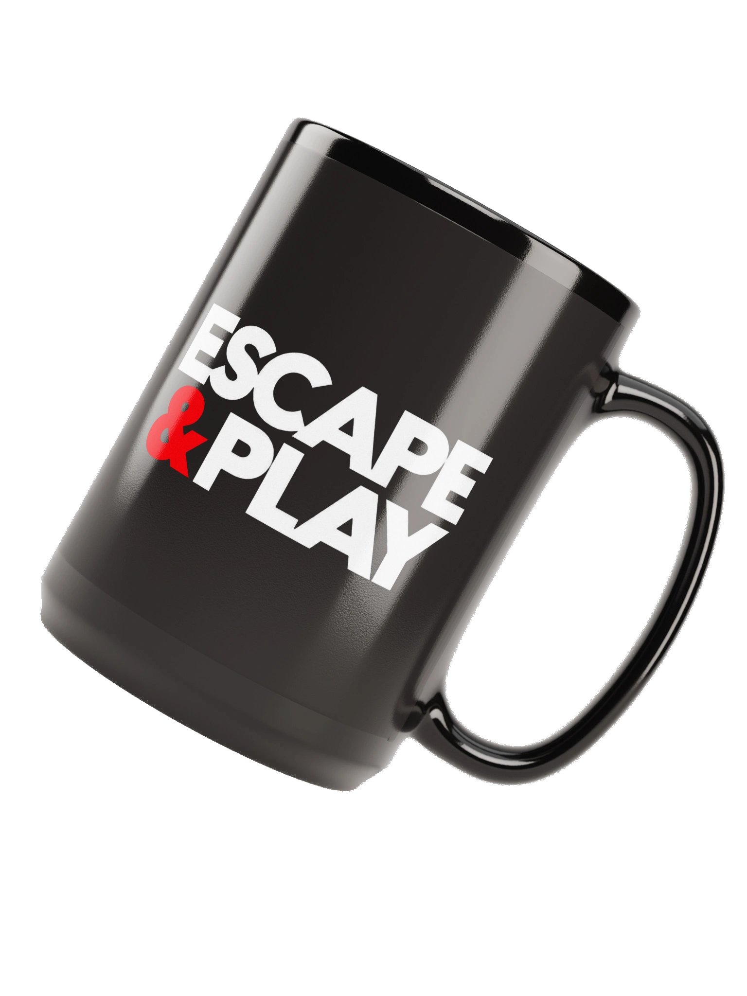 Easy Mode “Escape & Play” Black Mug – 15 oz product image (6)
