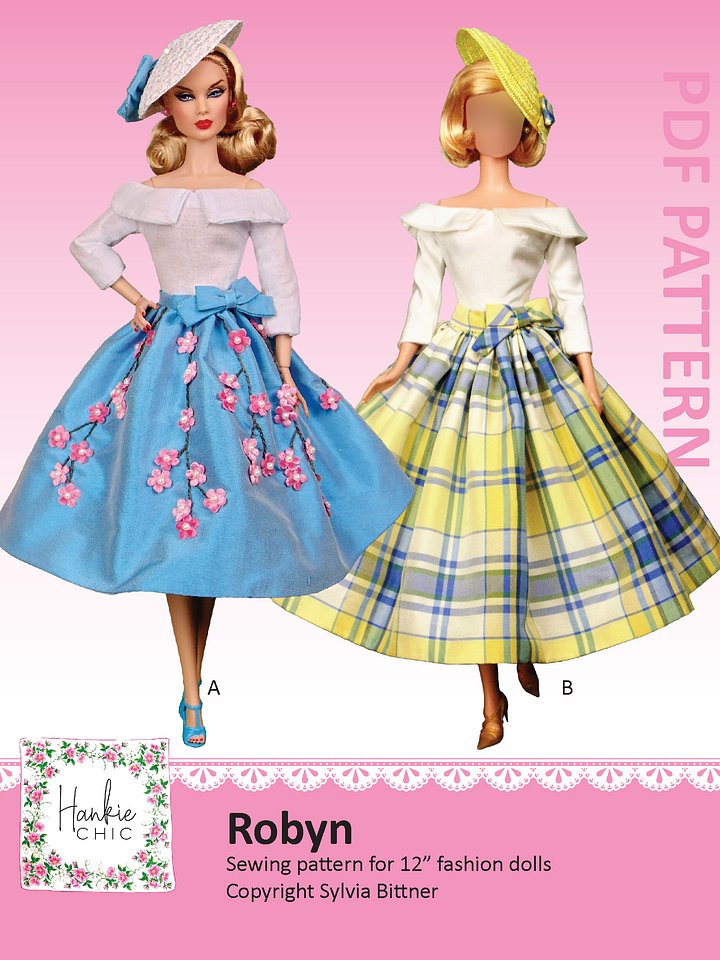 Robyn sewing pattern for 12" fashion dolls product image (1)