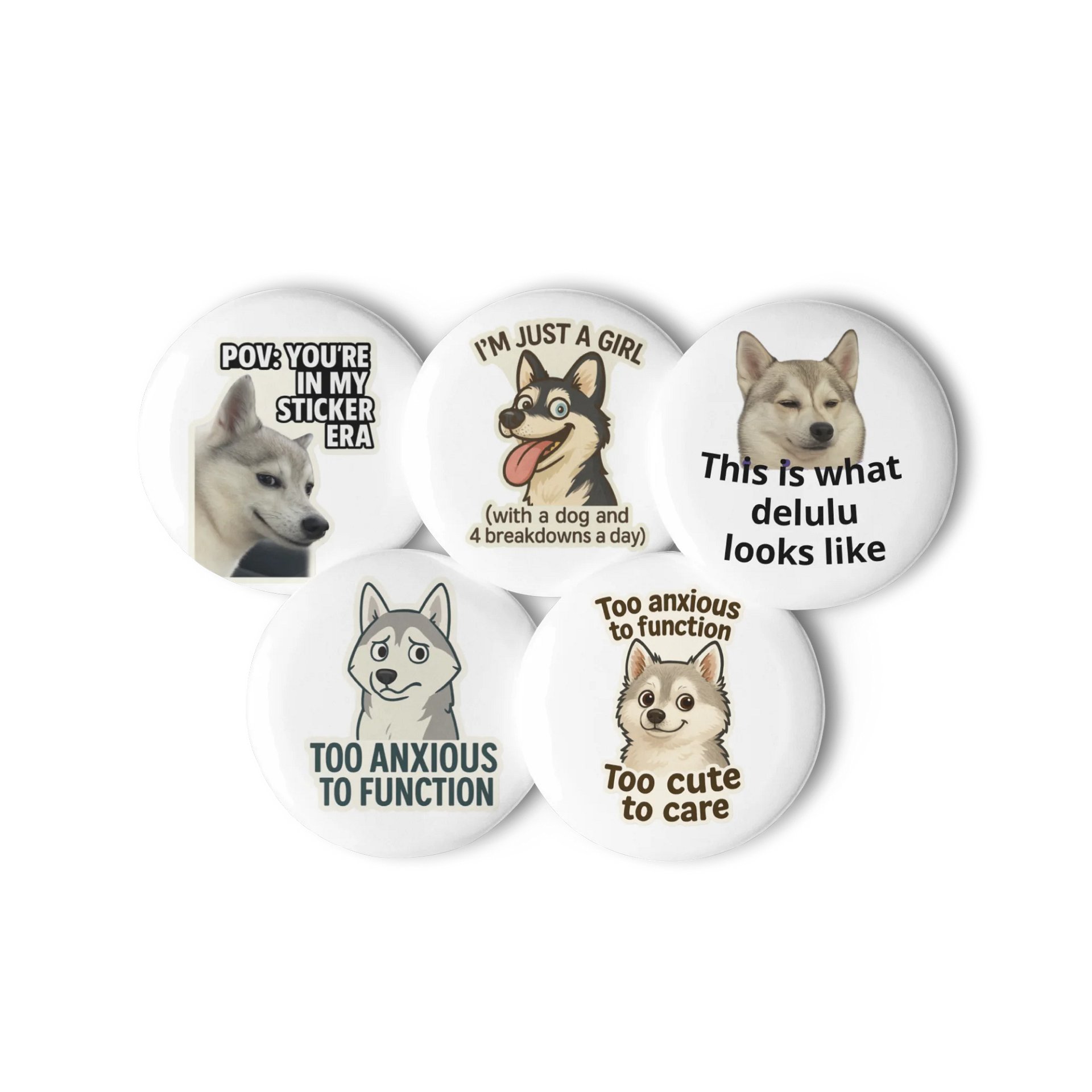 Mentally Spiraling Pin Set 💅🐶 product image (3)