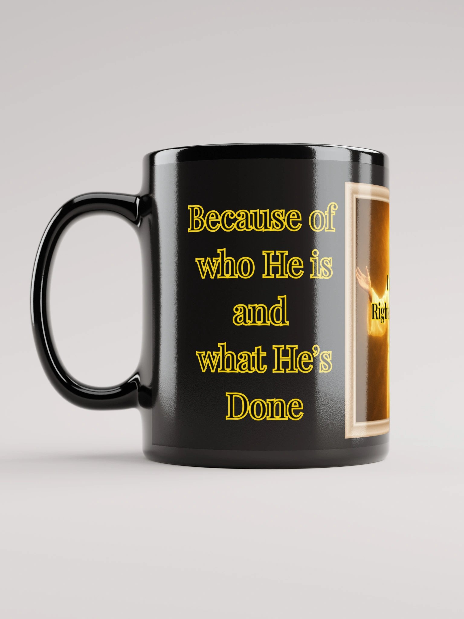 I am the Righteousness of God (Male) Glossy Black Mug product image (11)