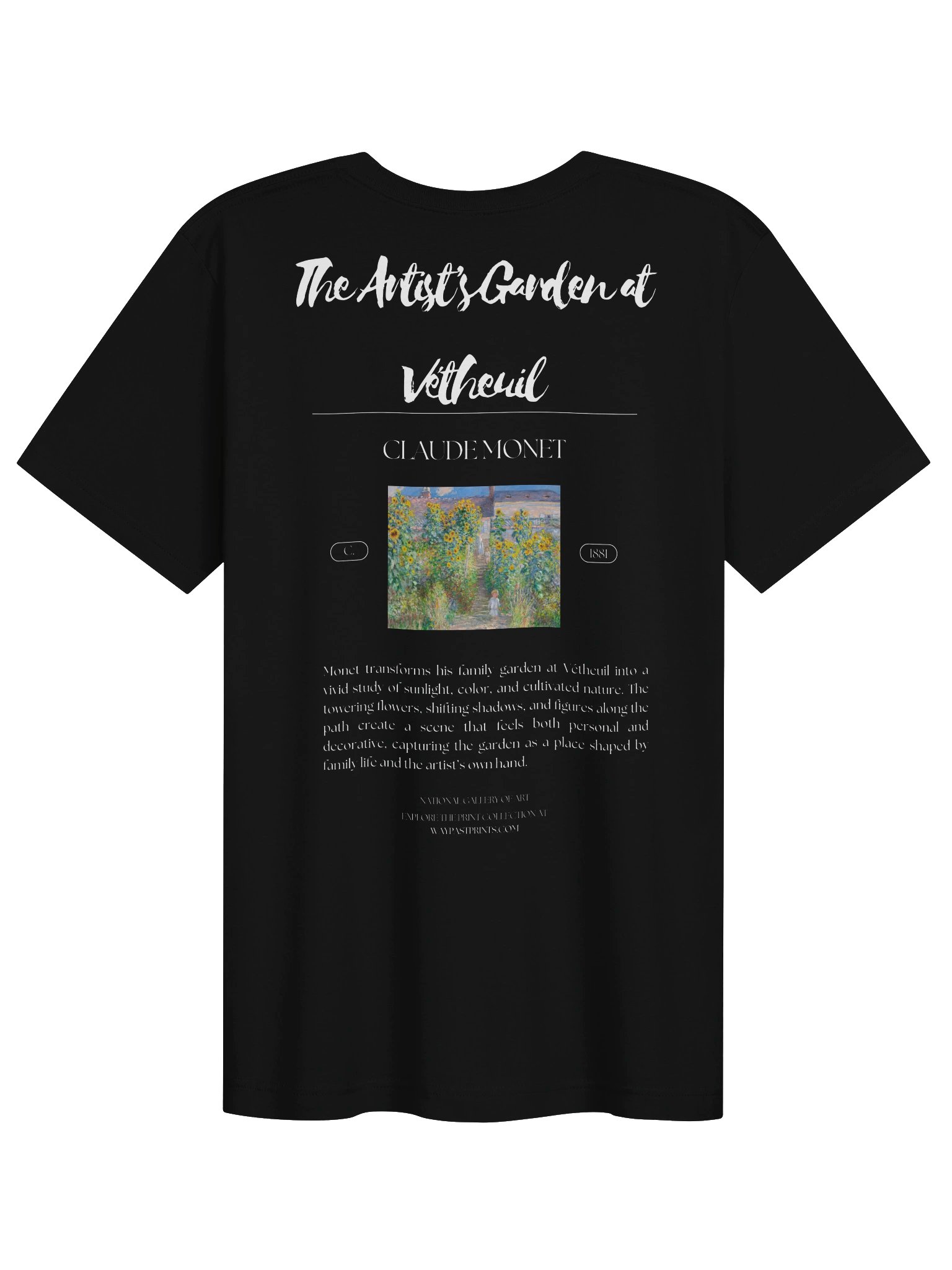 The Artist's Garden at Vétheuil (Claude Monet) T-Shirt product image (6)