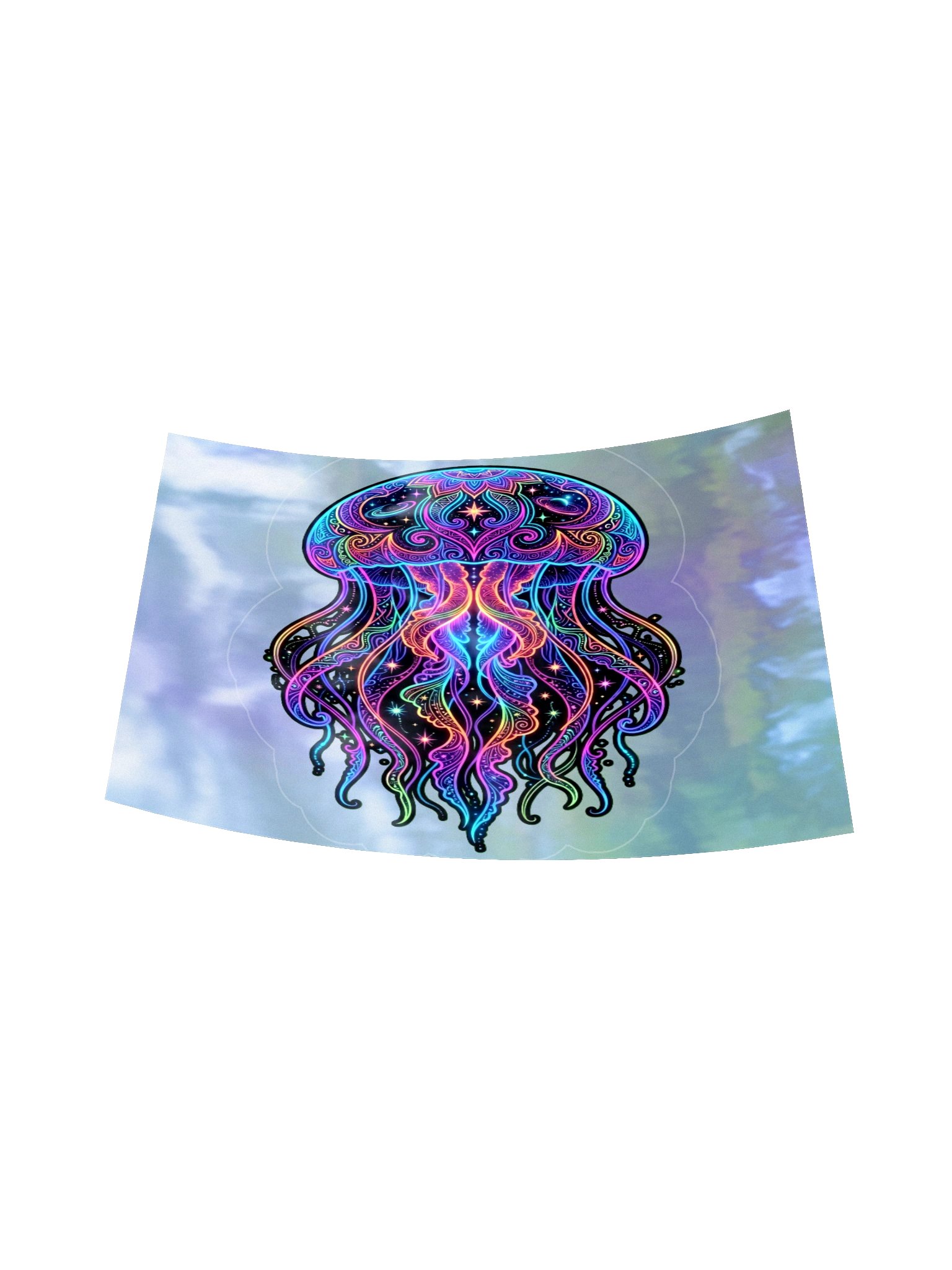 Intricate Neon Jellyfish Sticker product image (7)