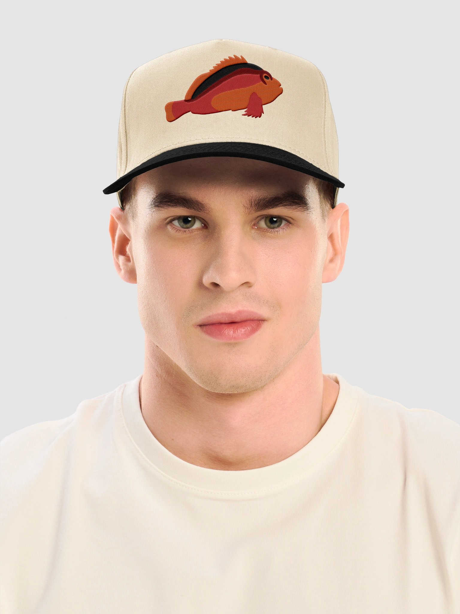 Flame Hawkfish Embroidered Mid-Profile Baseball Cap | Saltwater Reef Aquarium Fish Hat product image (2)