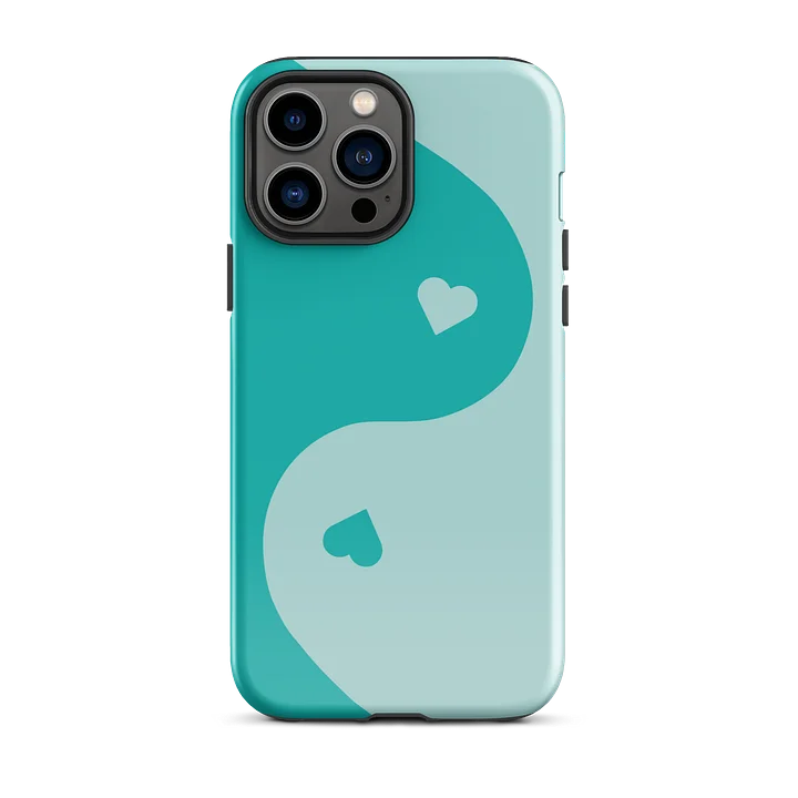 Eggshell Blue Yin Yang Heart iPhone Case product image (1)