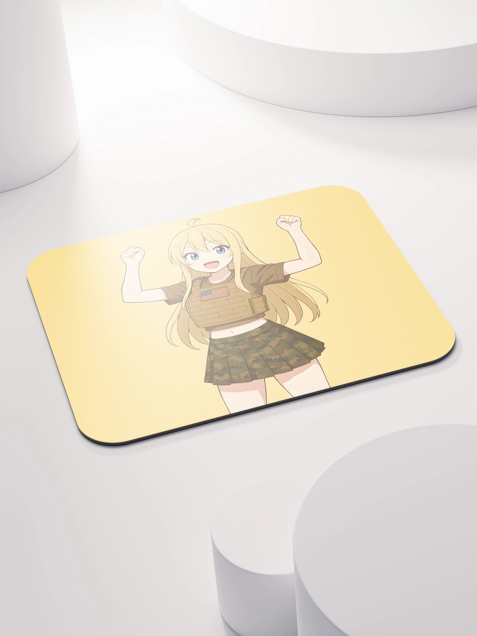 Blonde Tactical Anime Girl Mousepad product image (4)