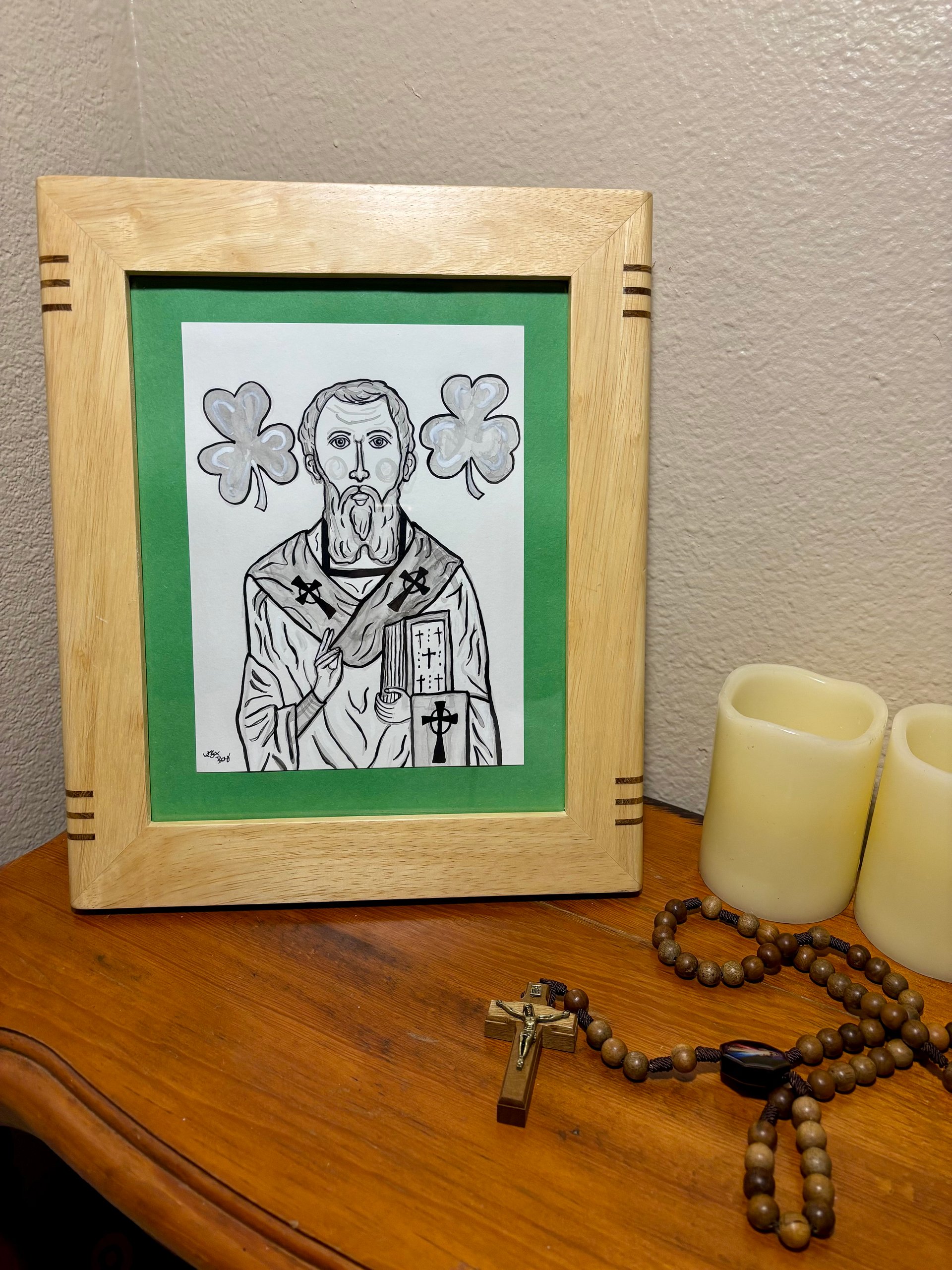St. Patrick Framed Ink Drawing product image (2)