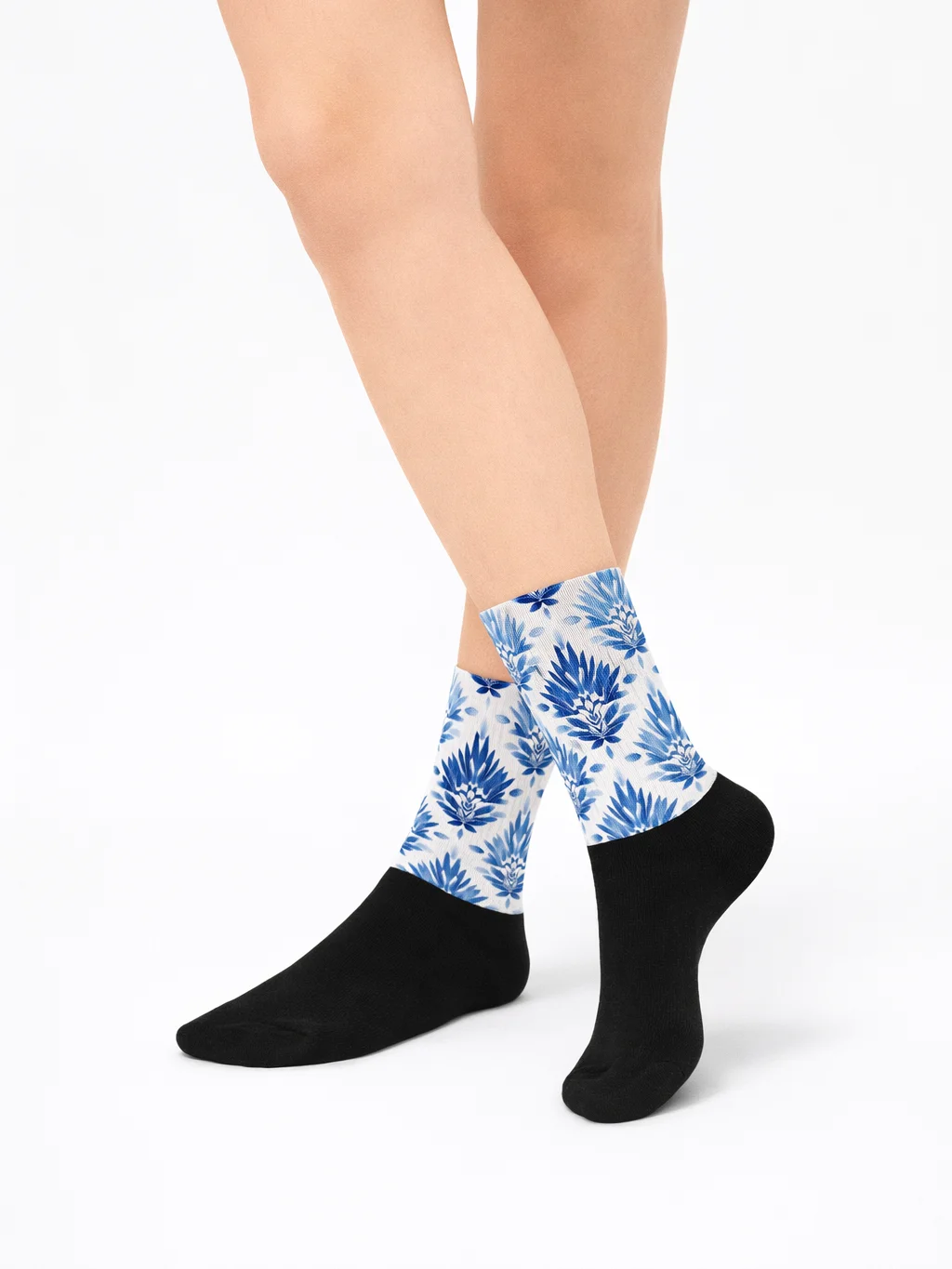 Blue Botanical Bliss Sublimated Socks product image (1)