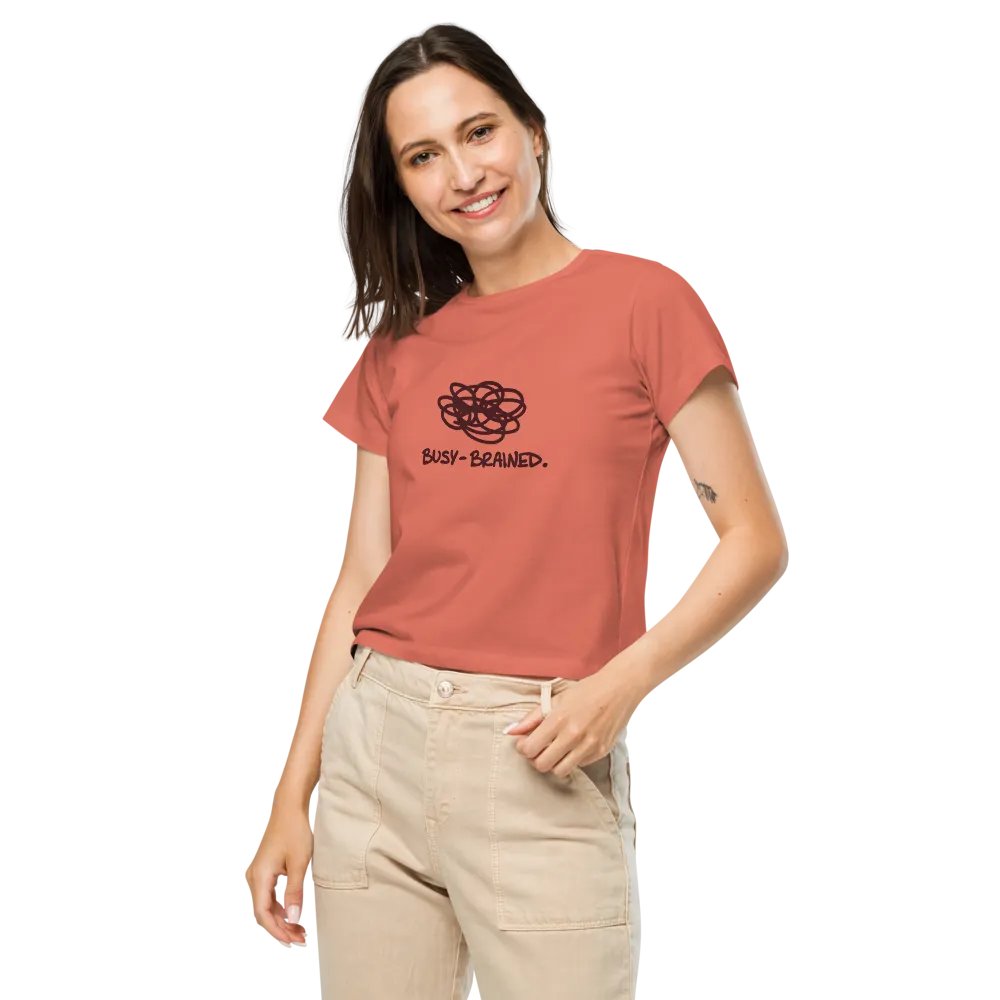 BUSY-BRAINED (maroon design) printed waist-length tee product image (9)