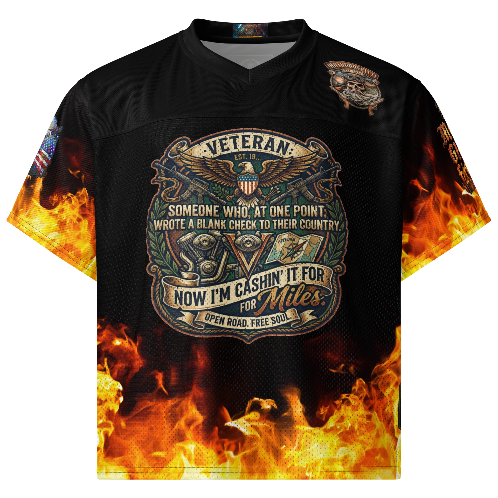 MötoGraffitti Veterans Football Jersey product image (1)