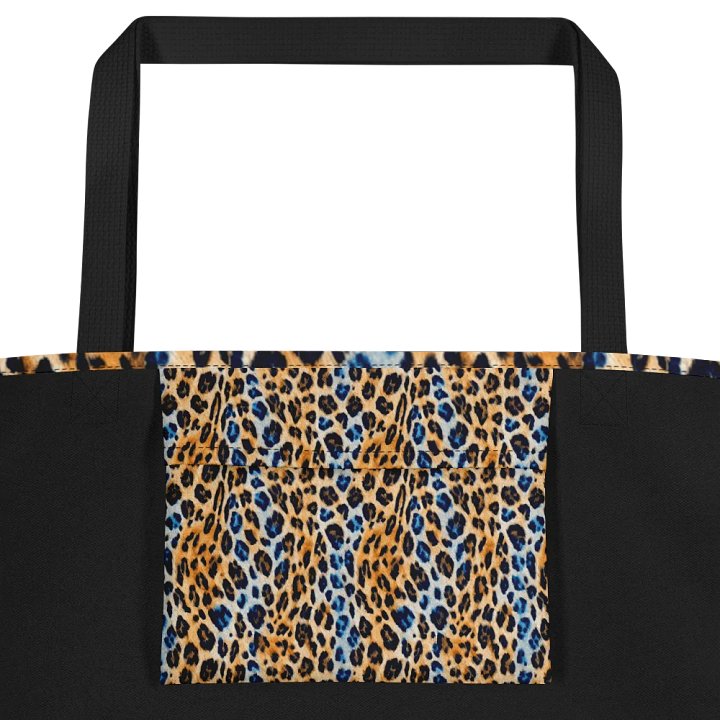 Blue Brown Leopard Tote Bag product image (2)