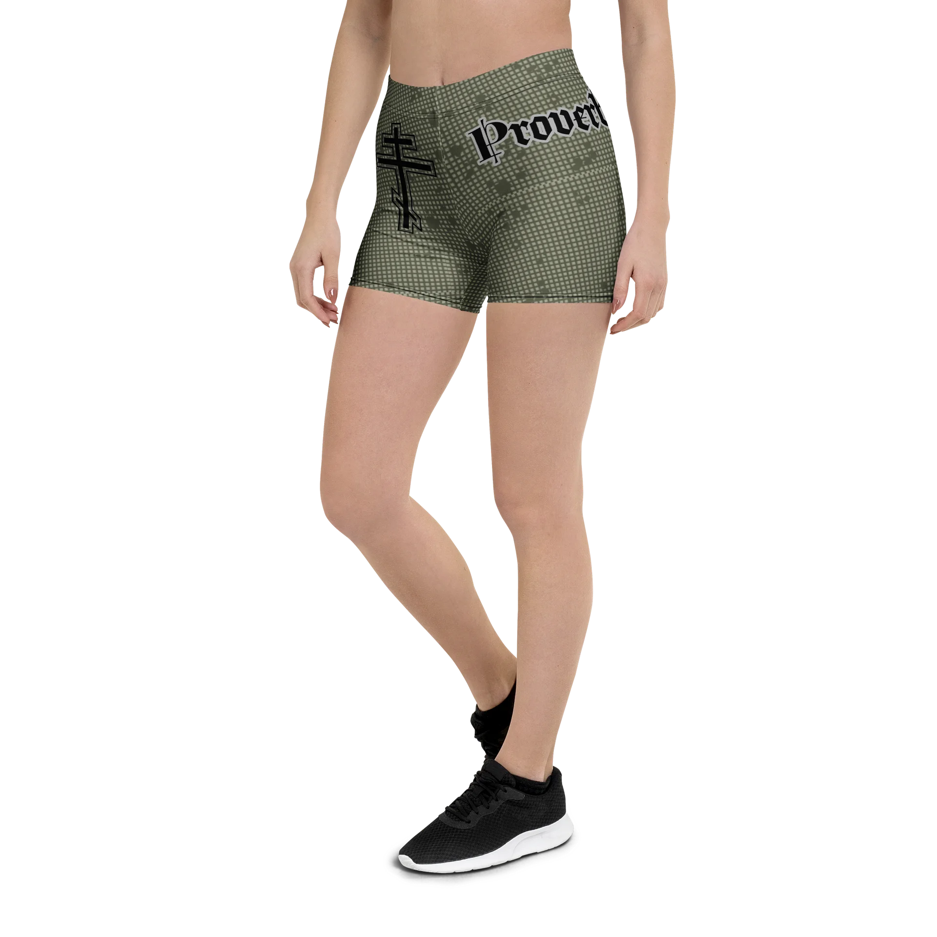 Faithful Camo: Proverb 3:25 Compression Shorts - Desert Night Camo product image (6)