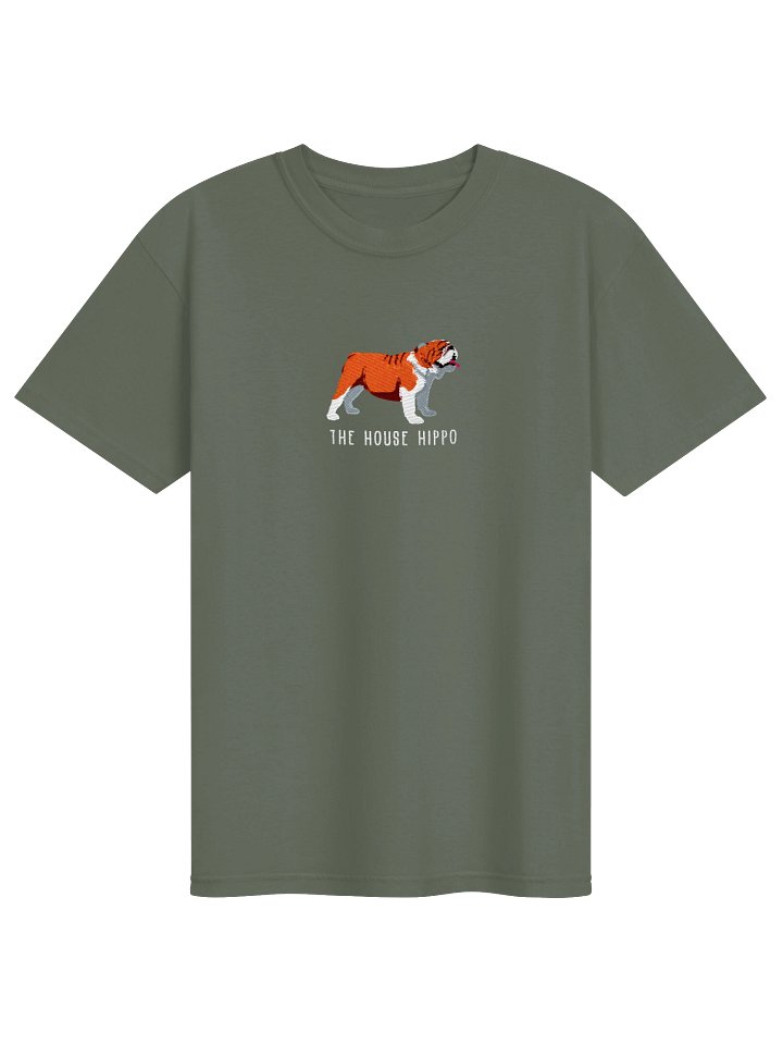 The House Hippo T-Shirt(Embroidered) of an English Bulldog(Red & White) product image (25)