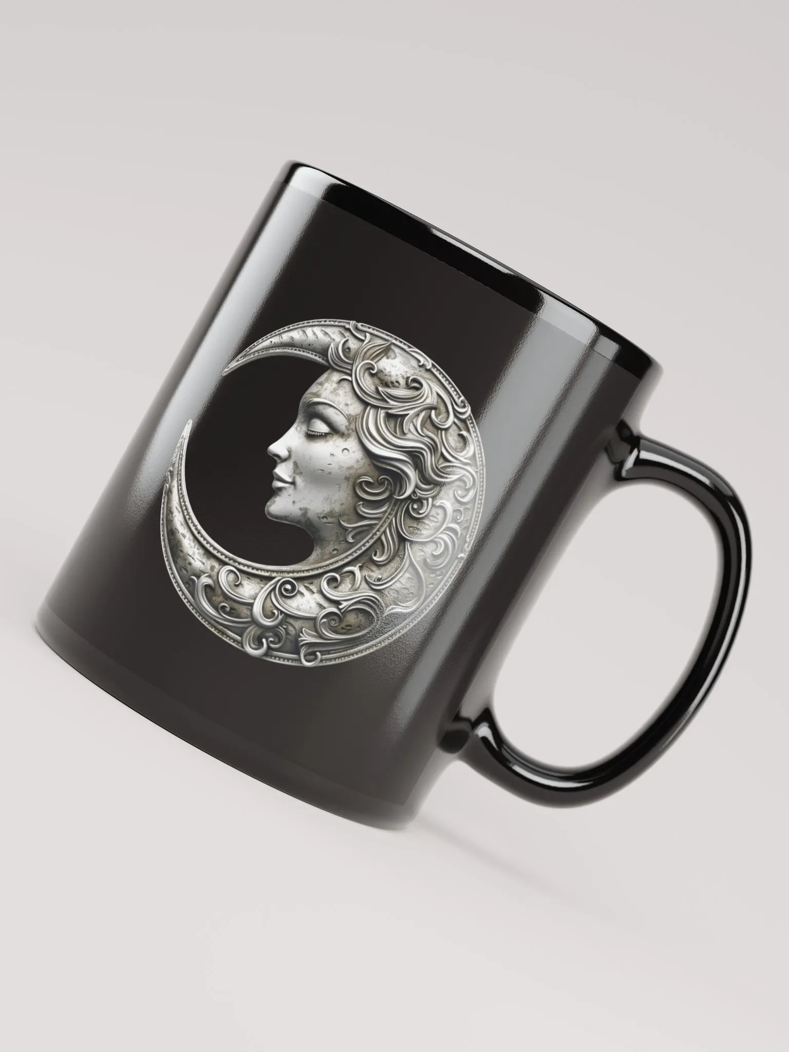 Lunar Faces Black Glossy Mug product image (7)