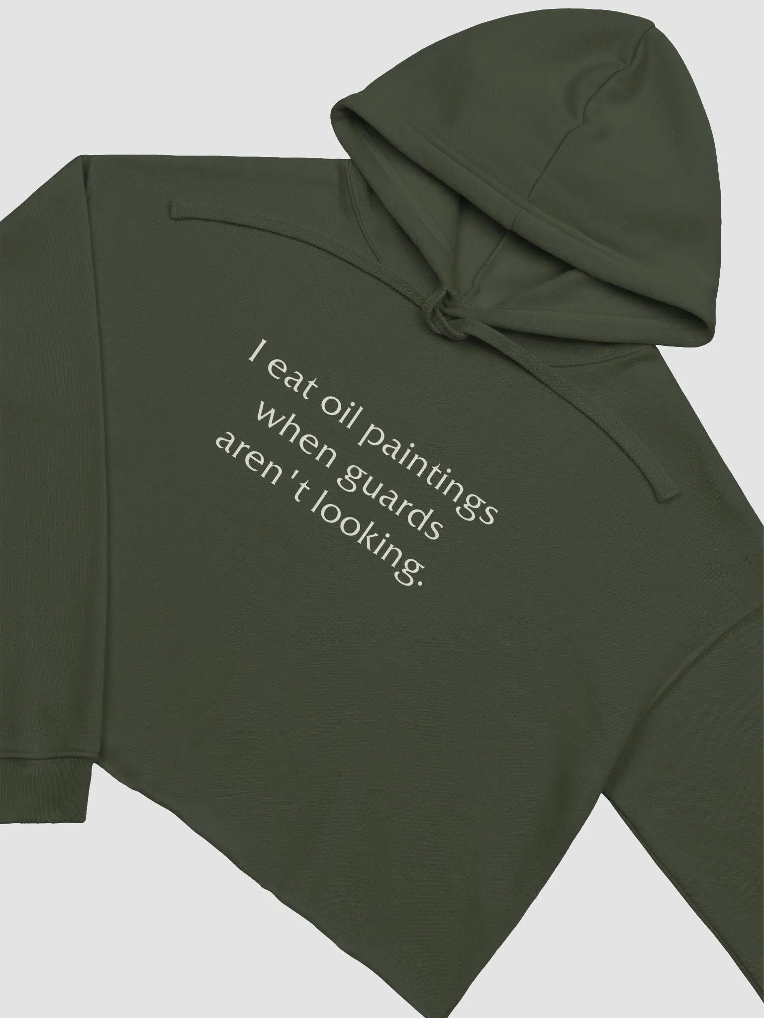 I eat oil paintings fleece crop hoodie product image (4)