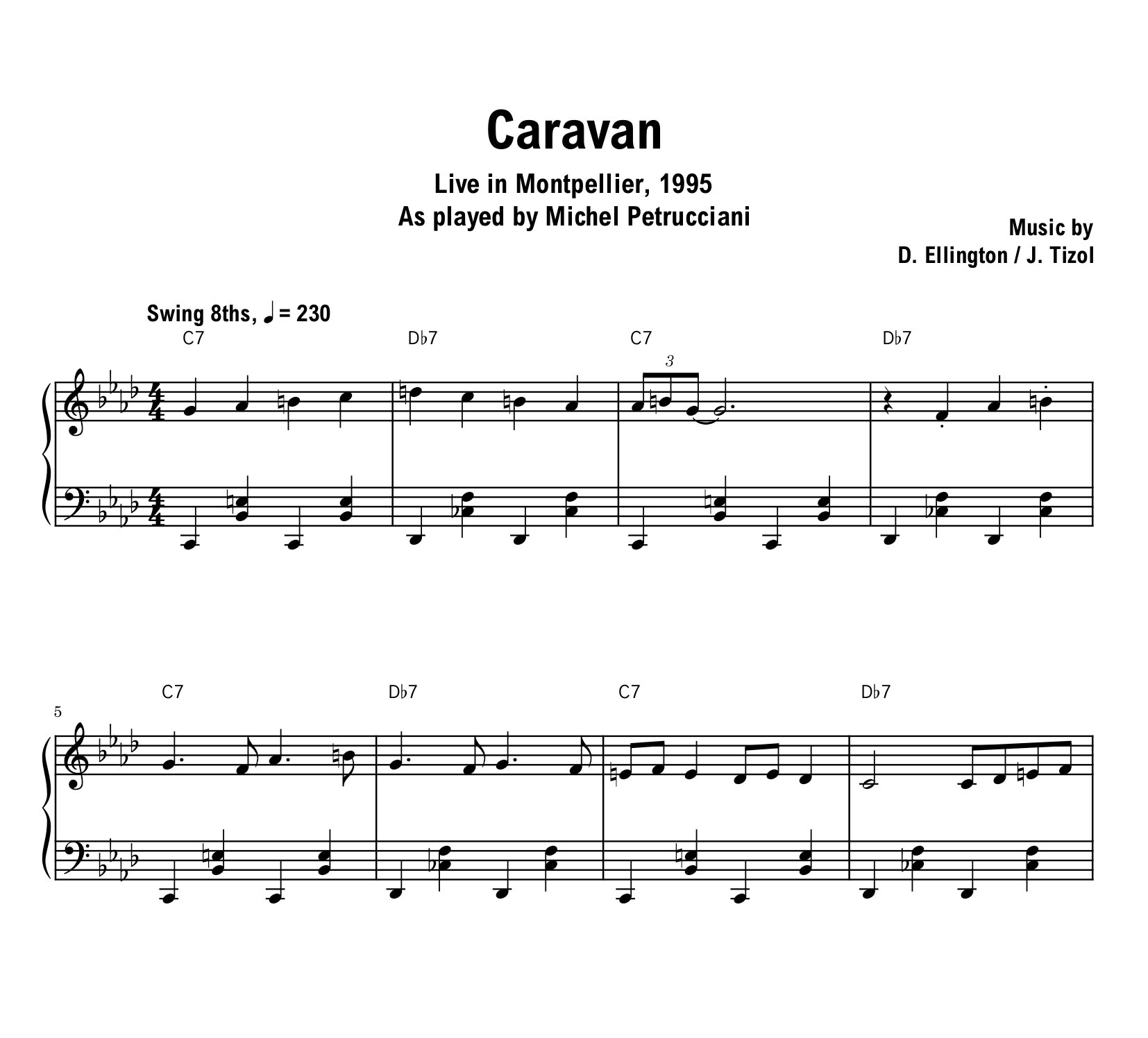 Michel Petrucciani - Caravan (Montpellier) - Sheet music (PDF) product image (1)