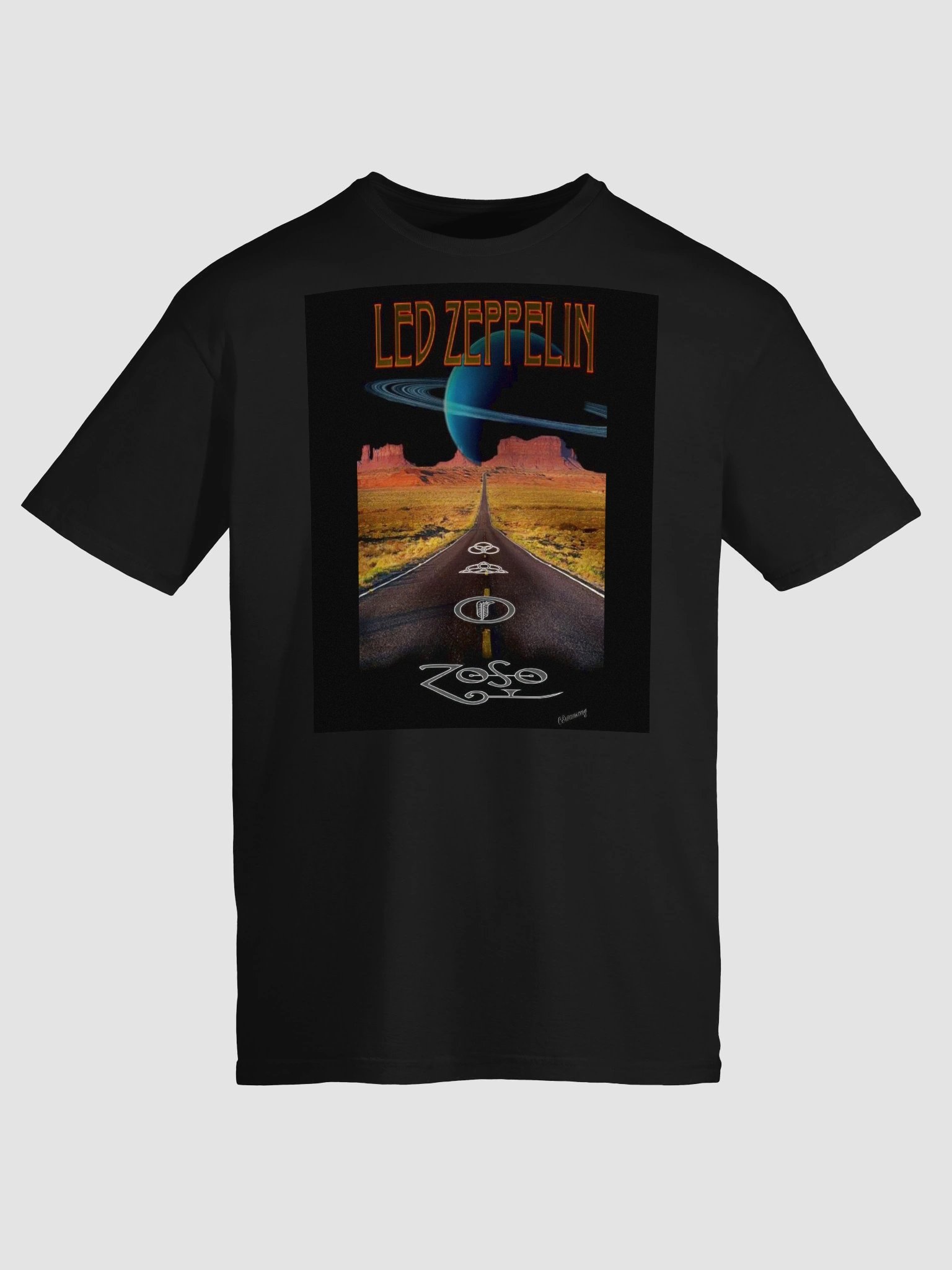 Led Zeppelin Cosmic Road T-Shirt | Swan Song Inspired Rock Art Tee | Classic Rock Band Shirt product image (6)
