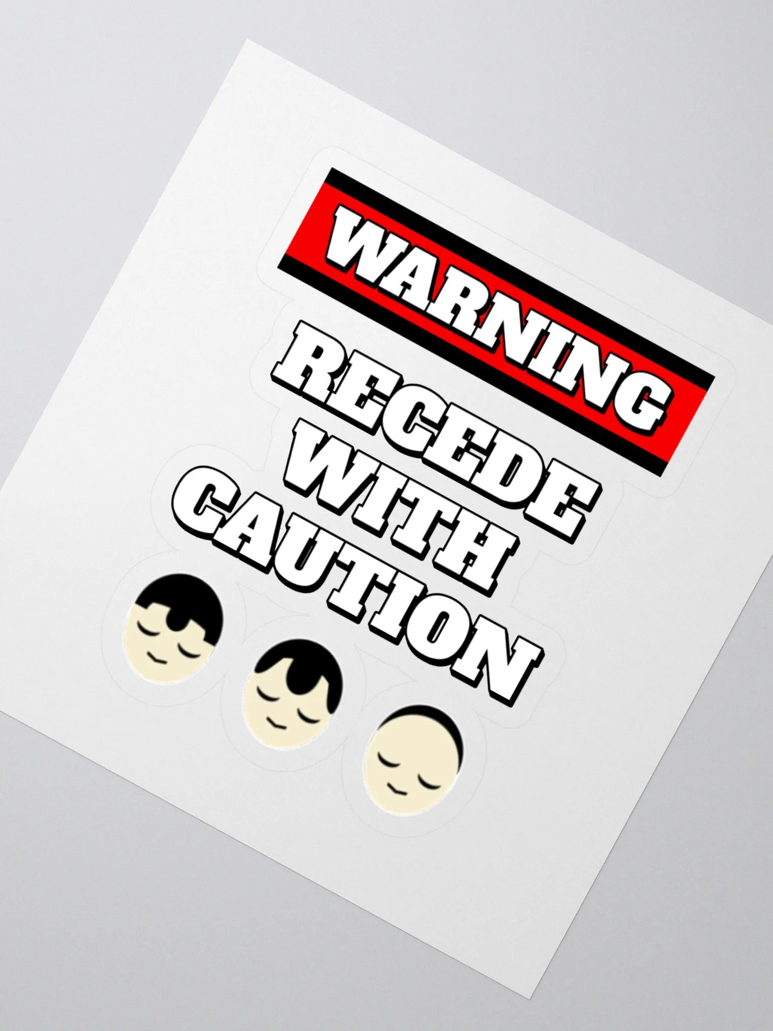 Recede With Caution - Funny Humorous Sticker product image (2)