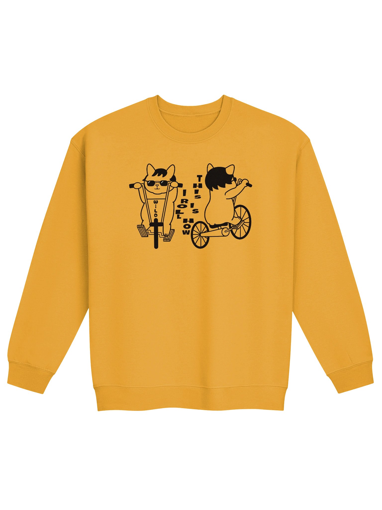 Goromi the Cat in Wig (Wild Biker) - Unisex Adult Sweatshirt product image (1)
