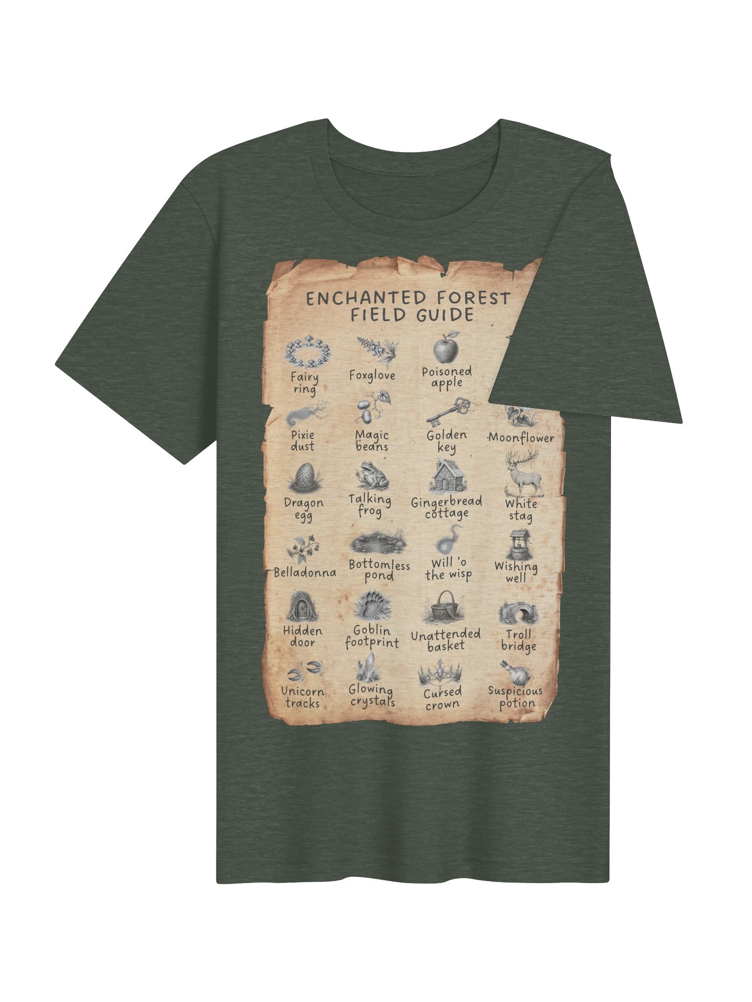 Enchanted Forest Field Guide Tee, Whimsical Fairytale Graphic product image (5)