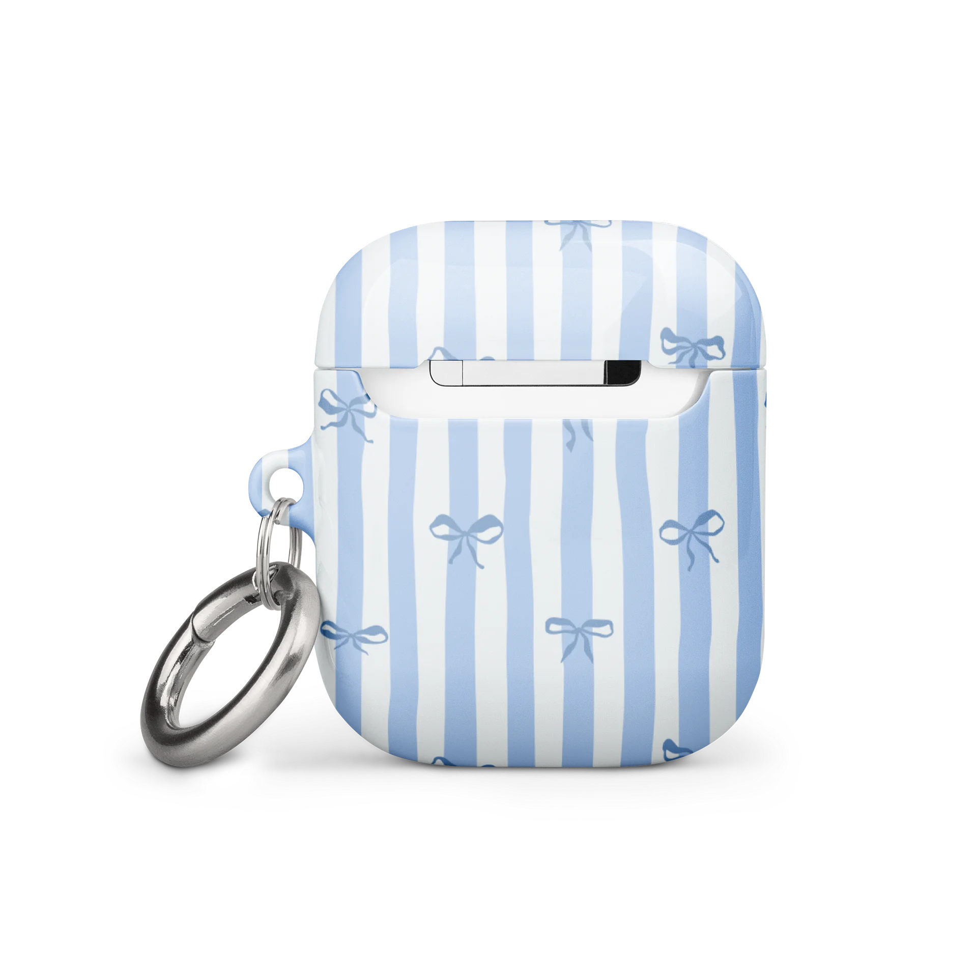 Blue Ribbon Bow Stripes AirPods Case product image (11)