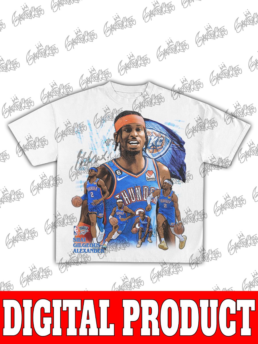 Shai Gilgeous-Alexander OKC Thunder Vintage 90s Bootleg Graphic Design product image (2)