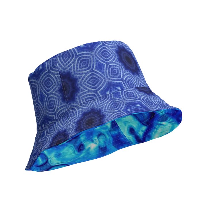 Blue and White Kaleidoscope Buckethat product image (1)