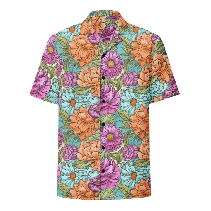 Vibrant Floral Pattern-Seamless Detailed Design Hawaiian Shirt product image (1)